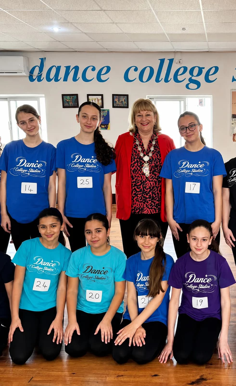 Dance student with examiner